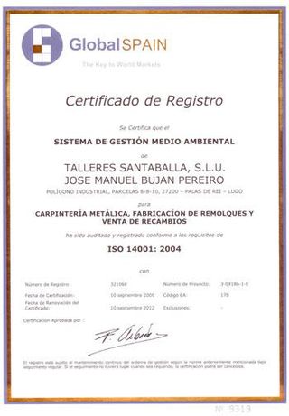 Talleres Santaballa certificado iso 01
